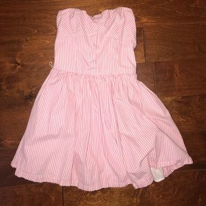 Abercrombie Pink and White Seersucker Dress